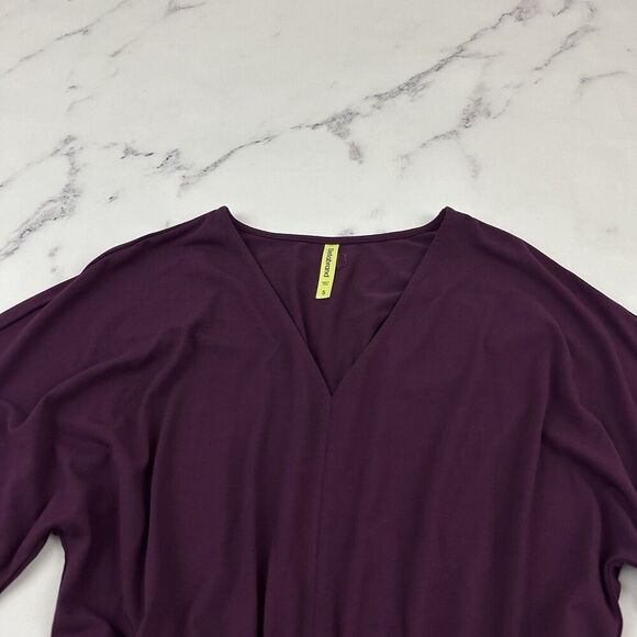 Betabrand Womens Sheath Dress Size S Solid Purple Belted Pockets Stretch - Picture 2 of 9